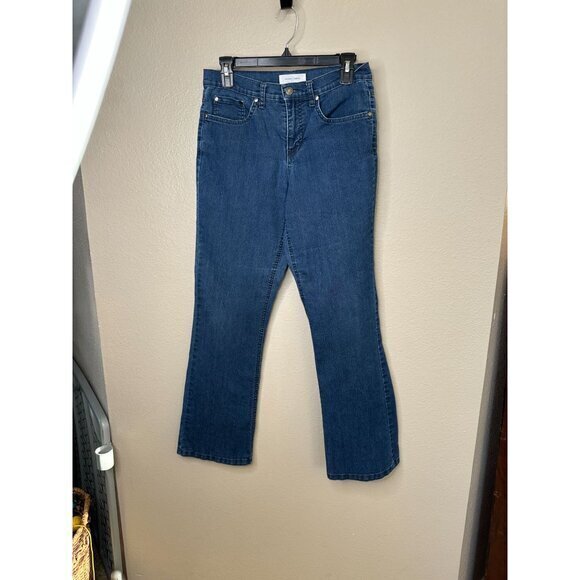 Jaclyn Smith Womens Bootcut Jeans 6 wide leg cotton high rise‎ button zipper - Picture 1 of 7